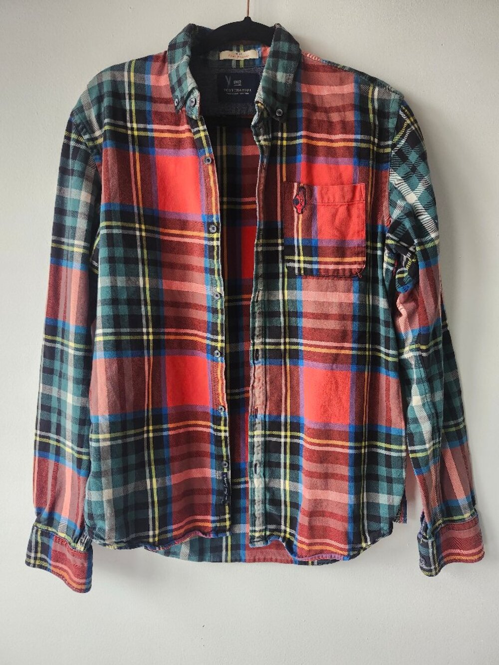 Scotch & Soda Classic Red Green tartan Pattern High Quality Amsterdam Design